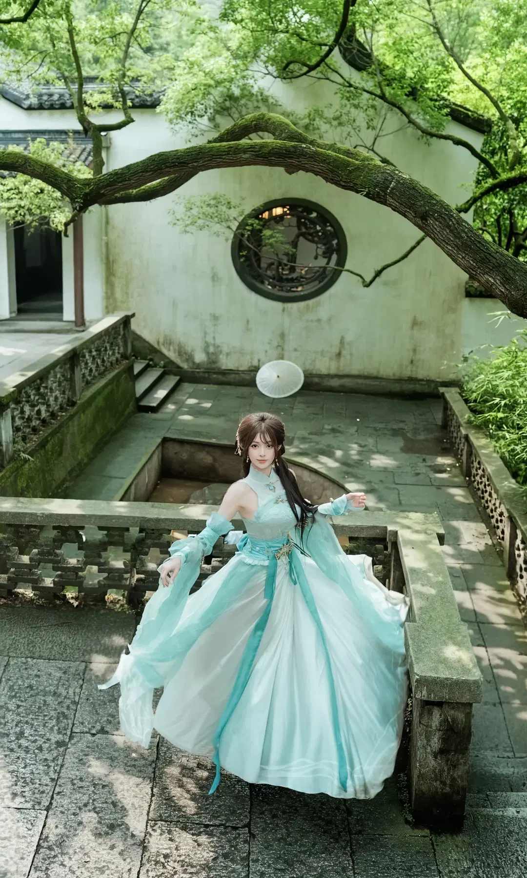 【蕭薫児コスプレ】青衣の薄絹、外柔内剛なる白月光の面影 - 七奈Nanako - 10枚目