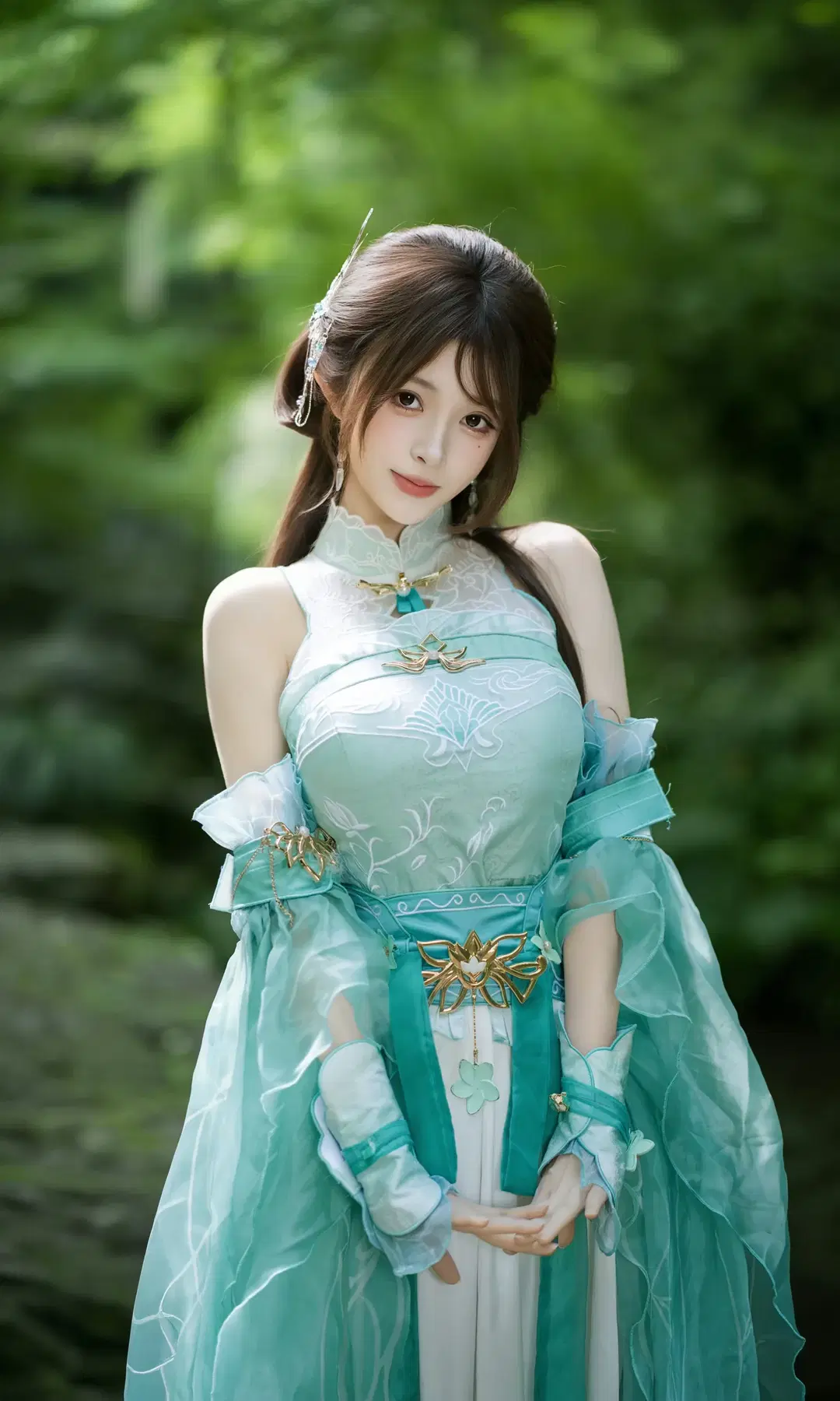 【蕭薫児コスプレ】青衣の薄絹、外柔内剛なる白月光の面影 - 七奈Nanako - 3枚目