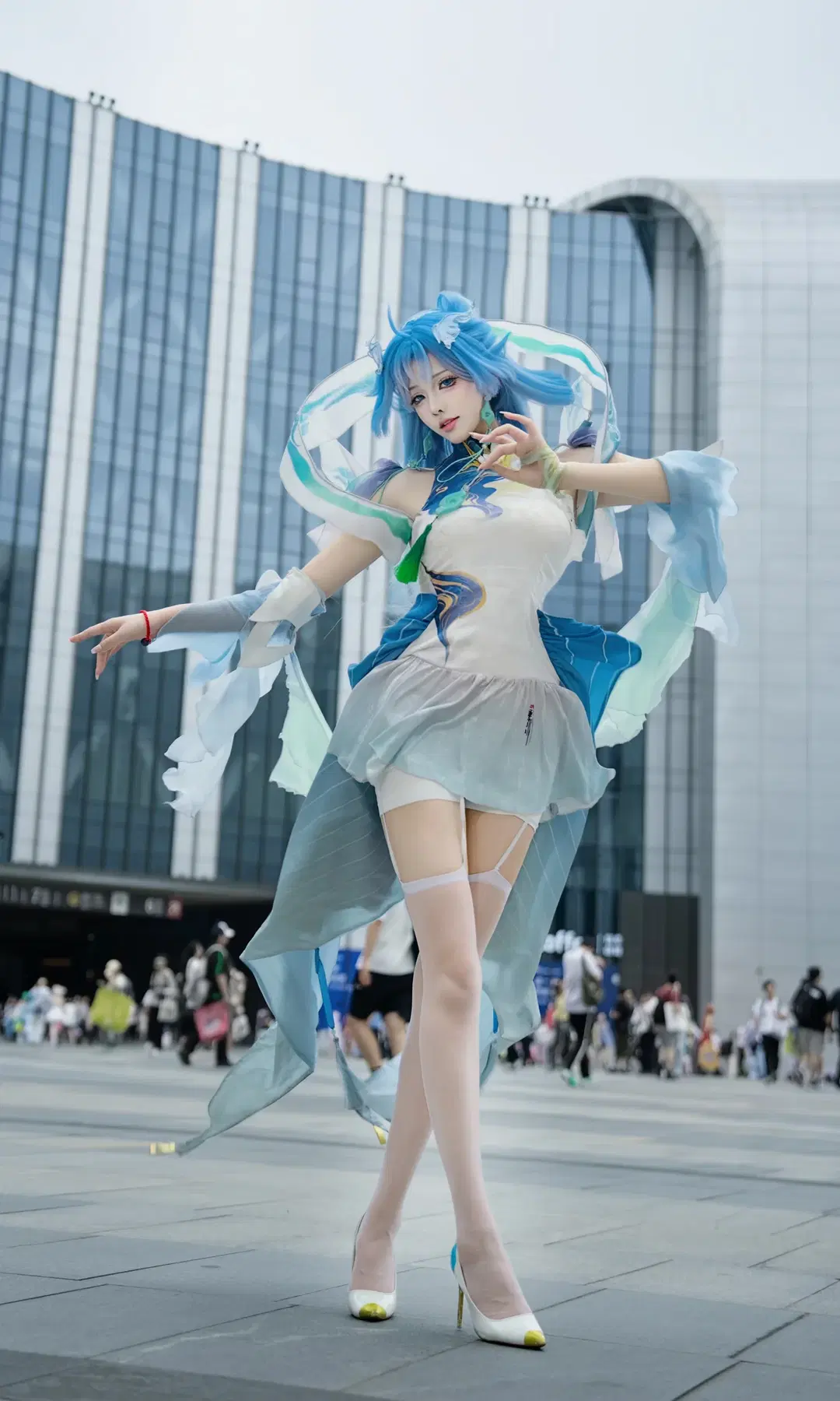 Wuthering Waves, cosplay, Convention photos, White stockings, Sony A7M5