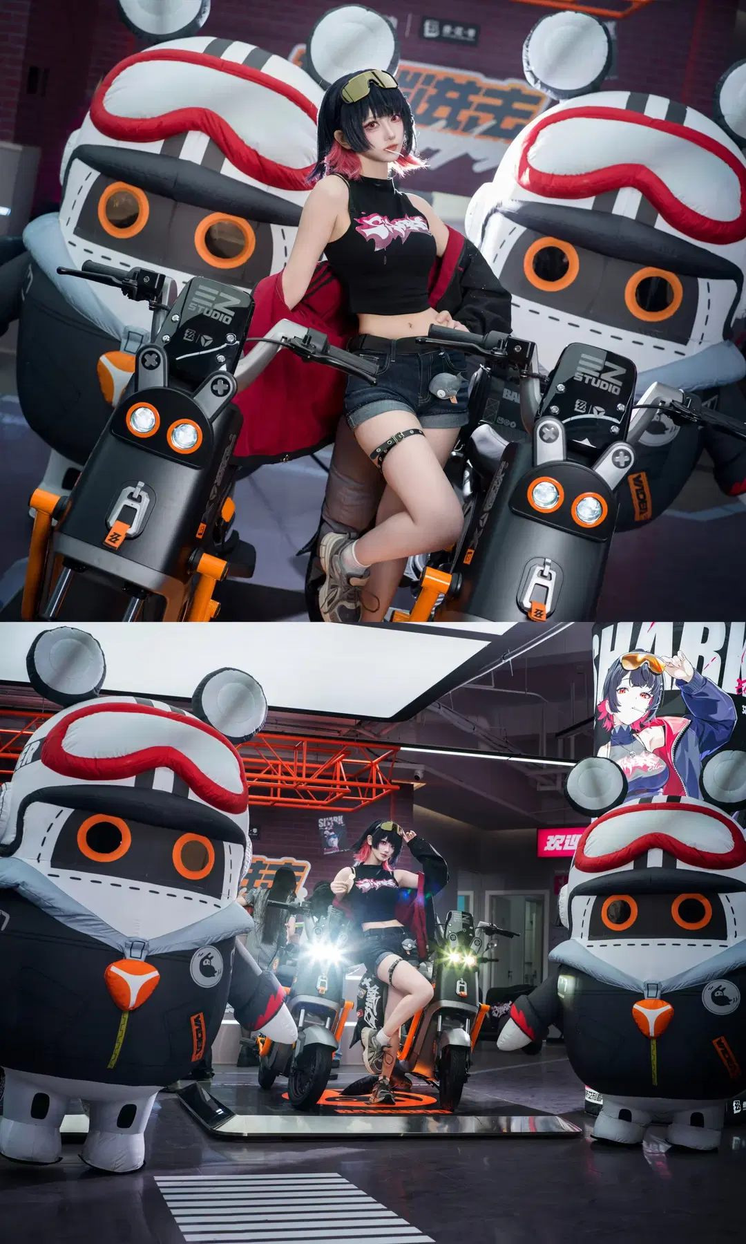 【艾莲cos】打卡绝区零联名痛店，骑上痛车做回鲨鱼妹 - 七奈Nanako - 第9张