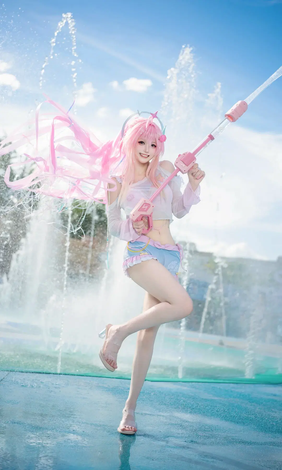 [Aemeath Cosplay] Wuthering Waves Summer Concept Swimsuit Cosplay: Refreshing Water Park Photoshoot Record by 七奈Nanako - Image 5