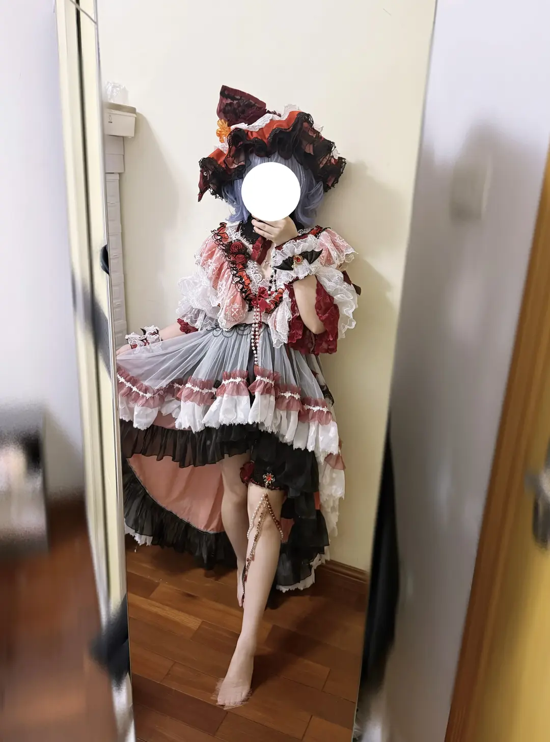 cosplay, 東方project, 蕾米莉亞cos, 對鏡自拍, 哥特洛麗塔 - 第1張