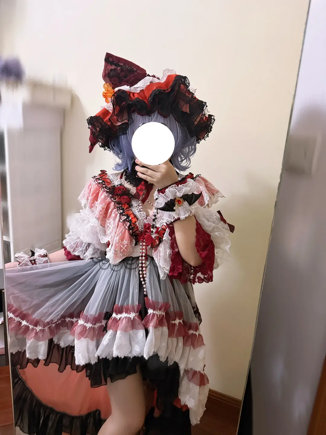 cosplay, 東方project, 蕾米莉亞cos, 對鏡自拍, 哥特洛麗塔 - 第2張