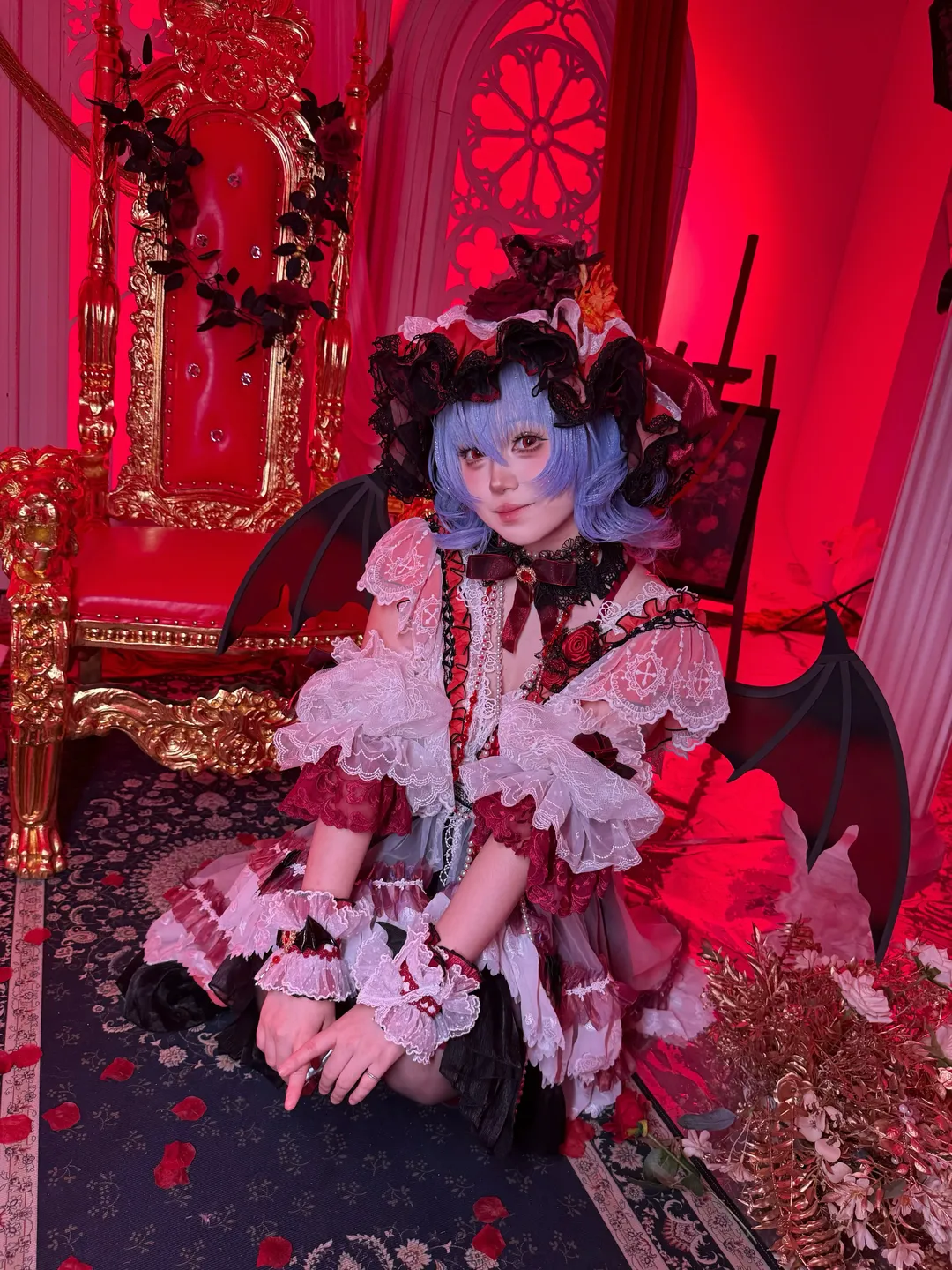 东方project, 蕾米莉亚cos, 二次元cosplay, 黑丝, 哥特洛丽塔 - 第3张