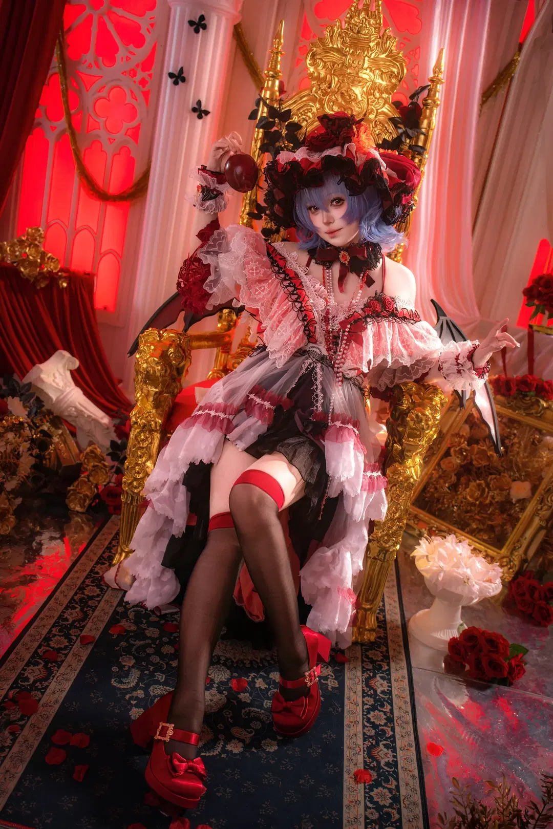 cosplay, 东方project, 蕾米莉亚cos, 黑丝, 哥特洛丽塔