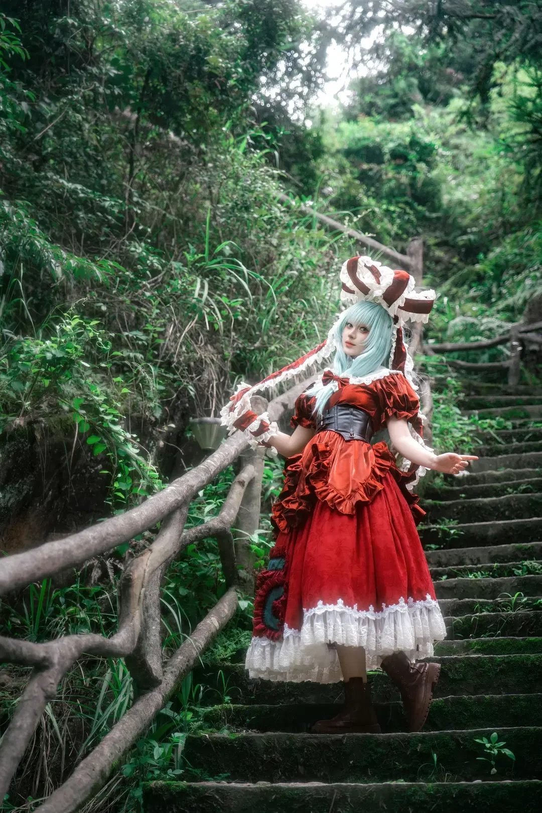 【鍵山雛cos】東方project 瀑布實景拍攝，水流湍急的極限10分鐘 - 寻灯 - 第3張