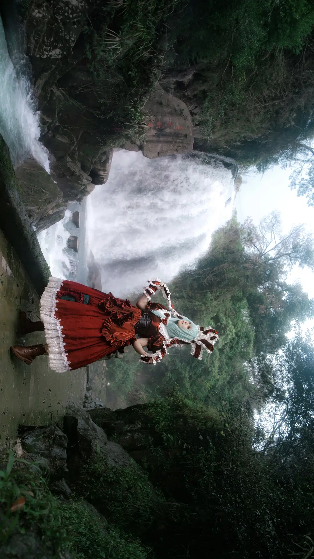 【鍵山雛cos】東方project 瀑布實景拍攝，水流湍急的極限10分鐘 - 寻灯 - 第4張