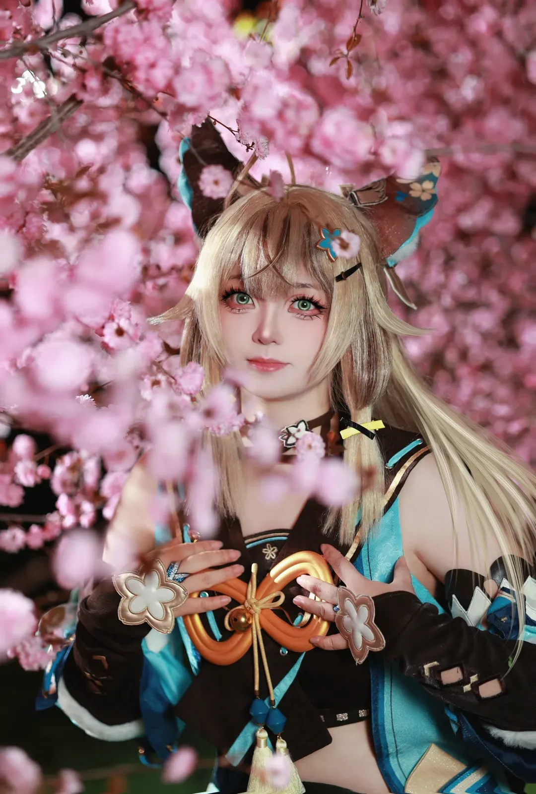 原神, 二次元摄影, 花海, 绮良良cos, 春天
