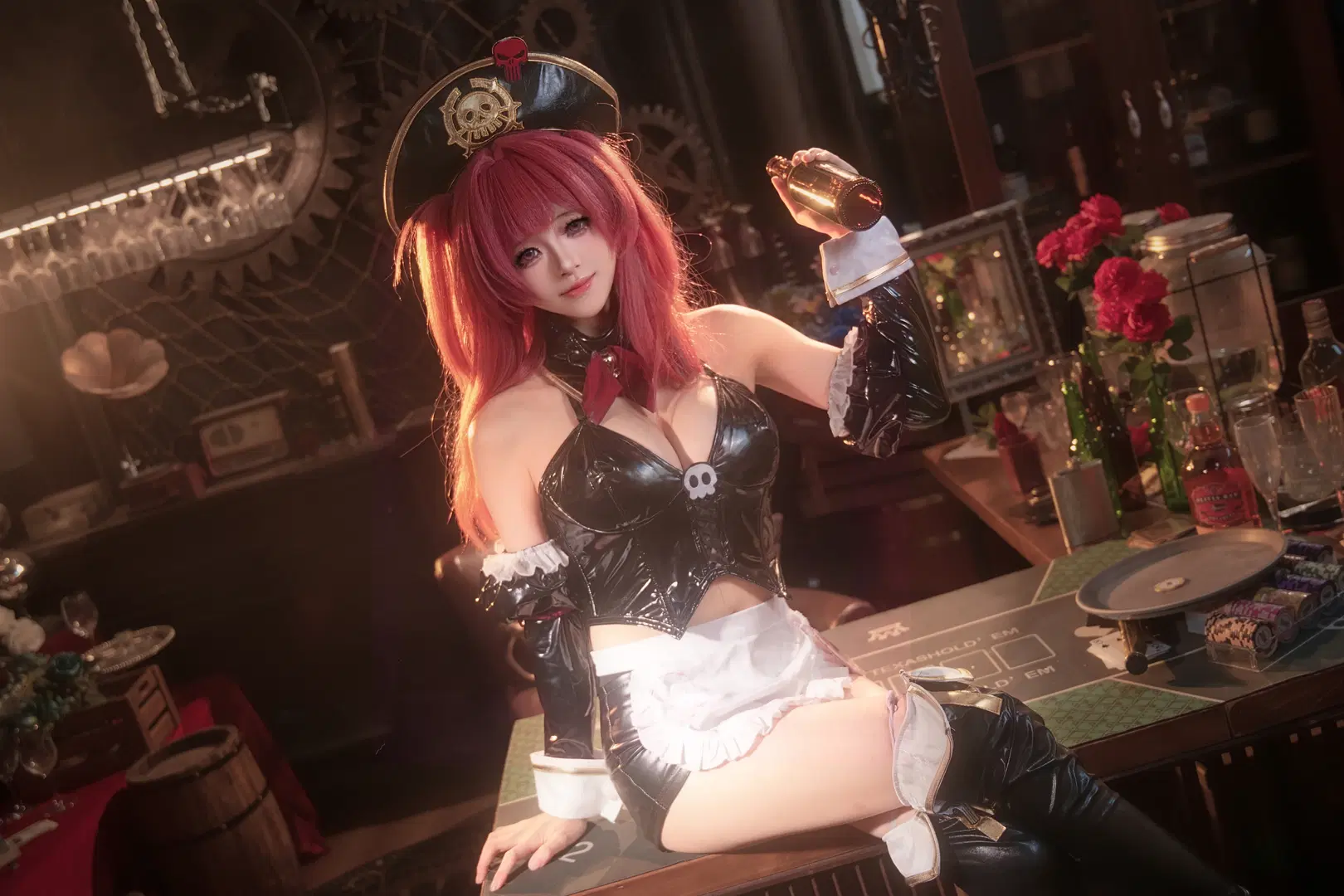 ニケ, マスター コスプレ, ストッキング, 東莞コスプレ撮影, カジノ風コスプレ