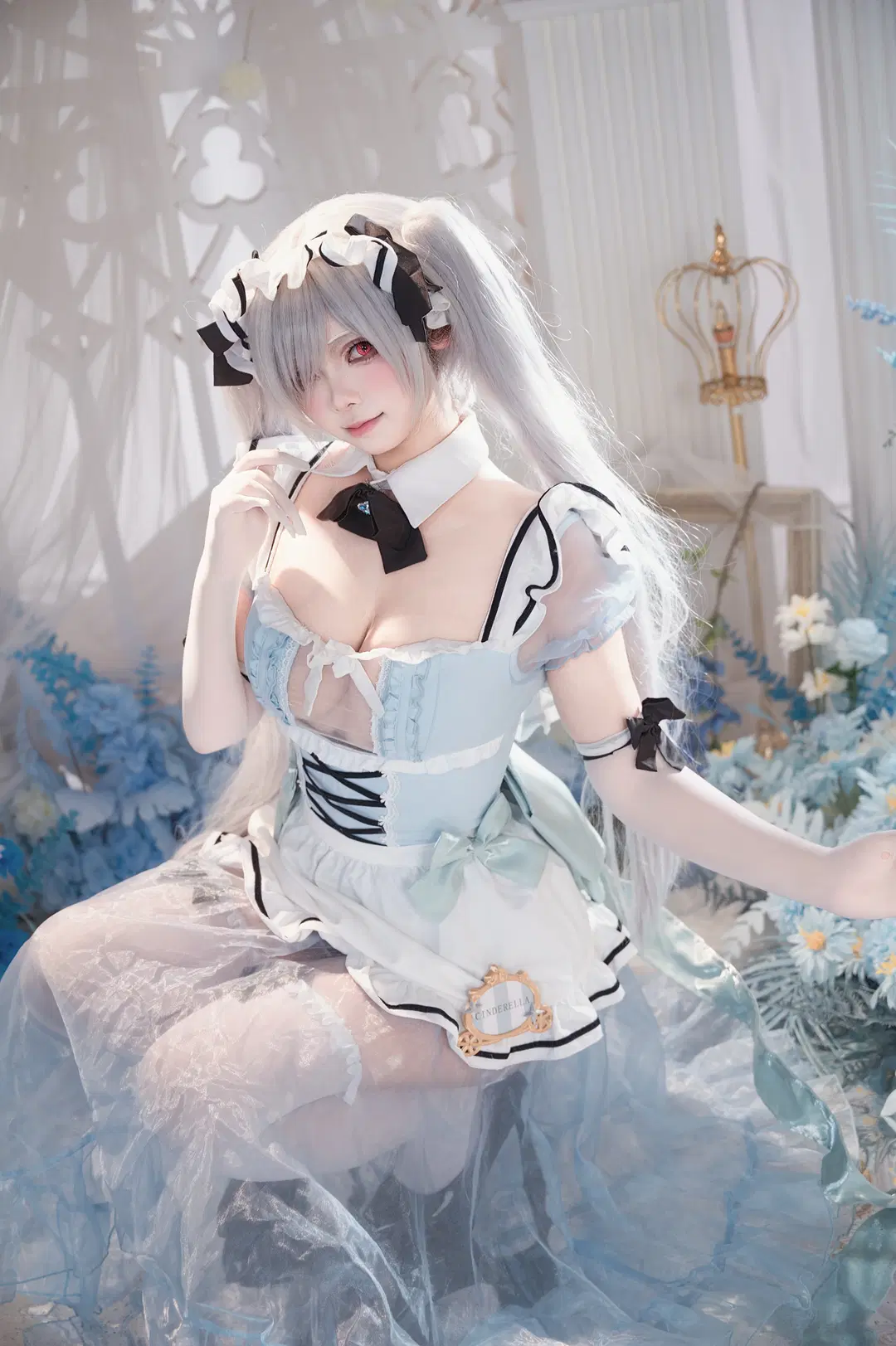 【灰姑娘cos】NIKKE灰姑娘女仆装，蓝白配色太绝了 - 梁有幸（正片版 - 第3张