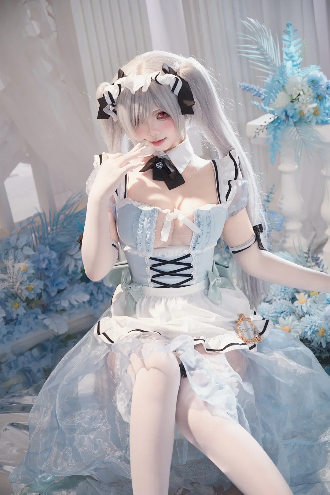 【灰姑娘cos】NIKKE灰姑娘女仆装，蓝白配色太绝了 - 梁有幸（正片版 - 第4张