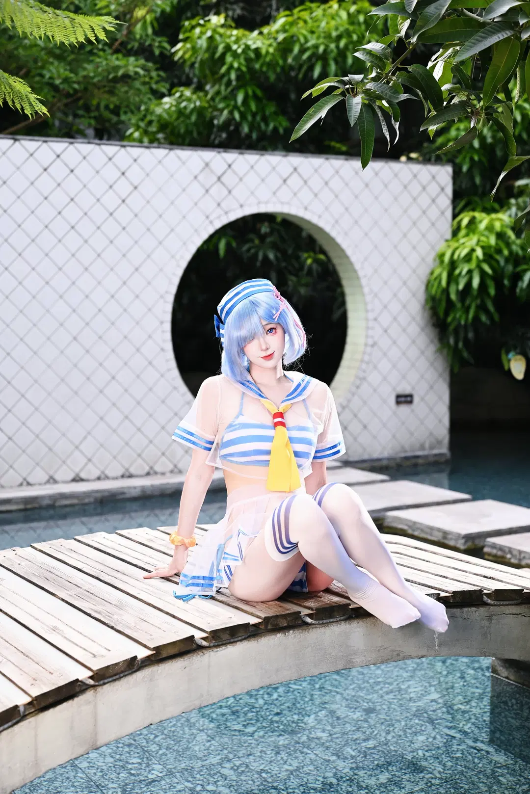 【蕾姆cos】清凉泳池边的夏日拍摄 - 舍予三金 - 第2张