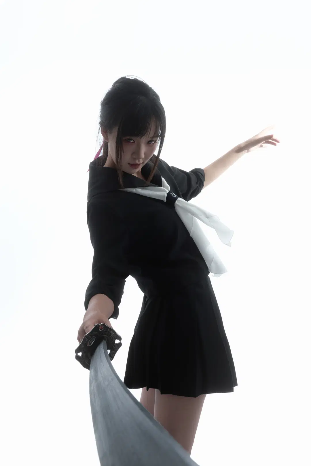 黑水手服劍道少女 速寫姿勢參考 - 舍予三金 - 第2張