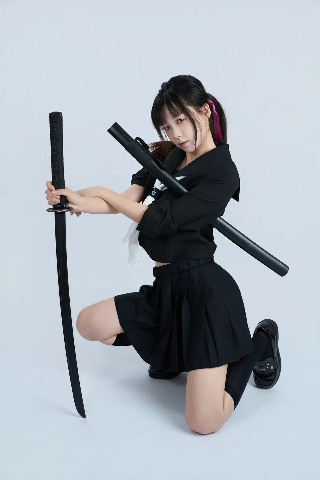 黑水手服劍道少女 速寫姿勢參考 - 舍予三金 - 第7張