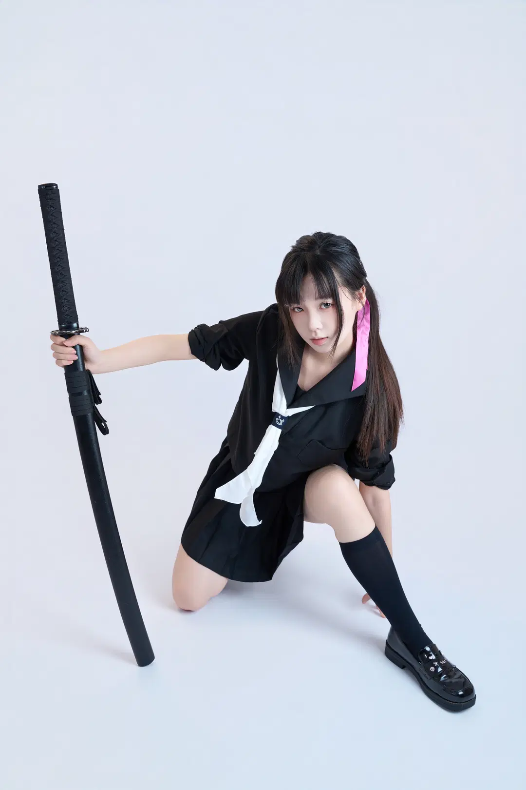 黑水手服劍道少女 速寫姿勢參考 - 舍予三金 - 第9張