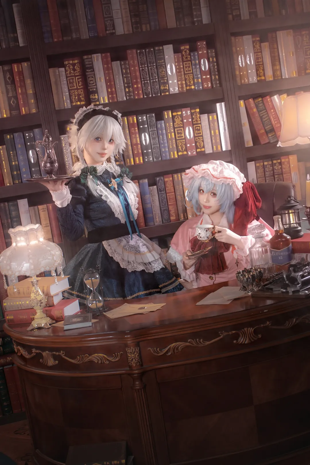 東方project, 蕾米莉亞cos, 女僕裝, 十六夜咲夜cos, 復古書房