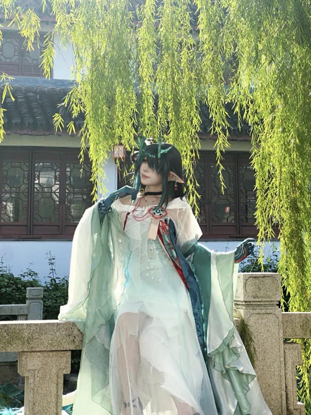 【夕cos】明日方舟夕的园林实景与两套造型记录 - 脆脆一点都不好吃 - 第3张