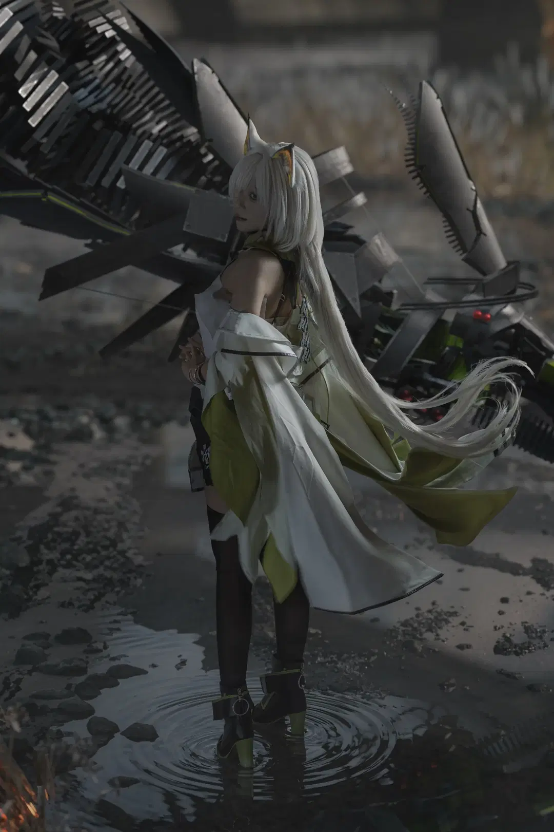 明日方舟, 废土风, 凯尔希cos, 丝袜, 月行水上