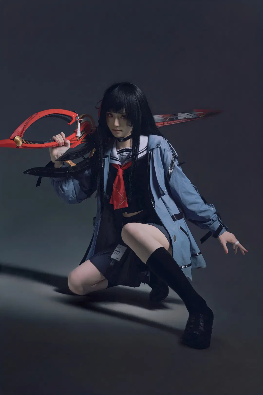 【千咲 コスプレ】鳴潮・千咲、白ホリ巨大武器JKのバトル感全開 - 秋风今天不修图 - 3枚目