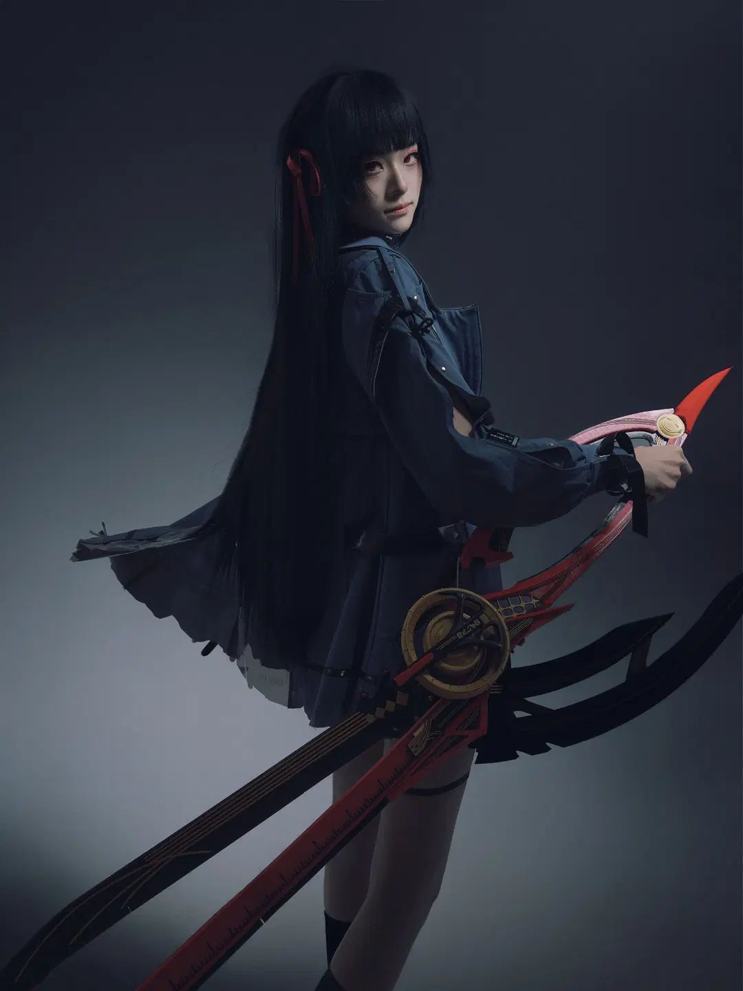 【千咲 コスプレ】鳴潮・千咲、白ホリ巨大武器JKのバトル感全開 - 秋风今天不修图 - 5枚目