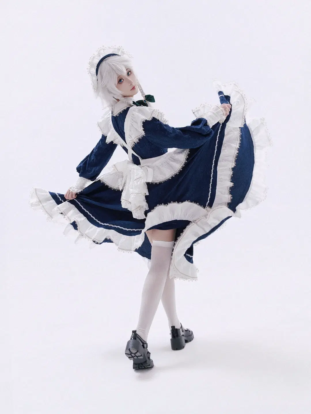东方Project, 女仆装, 十六夜咲夜cos, 白棚摄影, 白丝袜