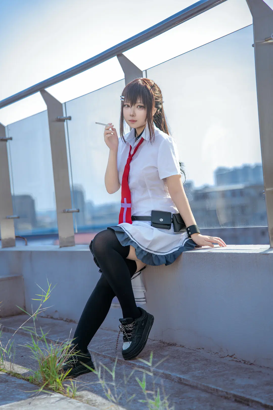 【水上由岐 コスプレ】『素晴らしき日々 ～不連続存在～』屋上の向日葵と微風、屋上撮影 - 酒精灯Kana - 10枚目