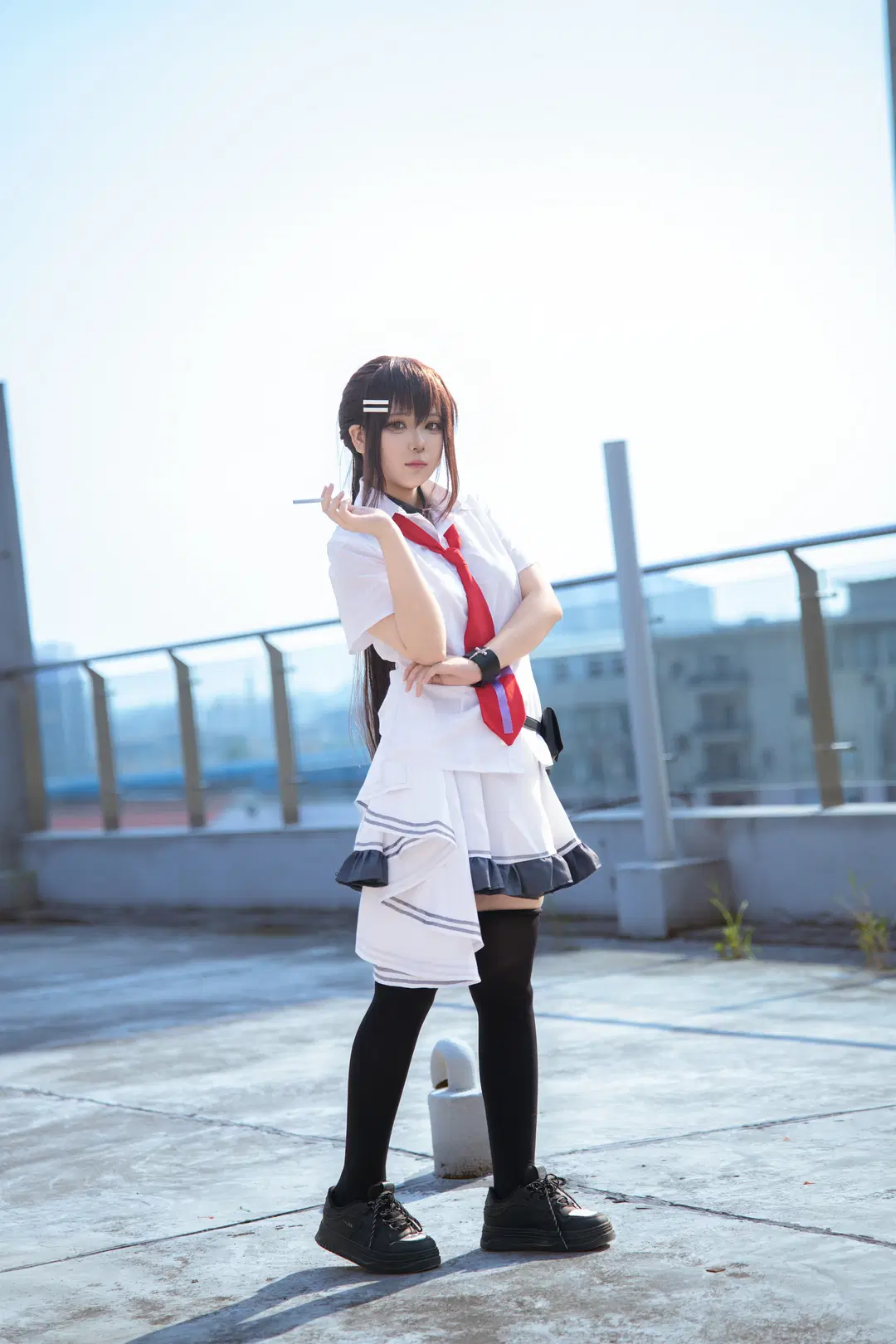 【水上由岐 コスプレ】『素晴らしき日々 ～不連続存在～』屋上の向日葵と微風、屋上撮影 - 酒精灯Kana - 8枚目
