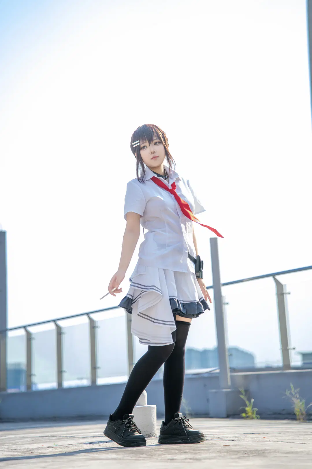 【水上由岐 コスプレ】『素晴らしき日々 ～不連続存在～』屋上の向日葵と微風、屋上撮影 - 酒精灯Kana - 9枚目