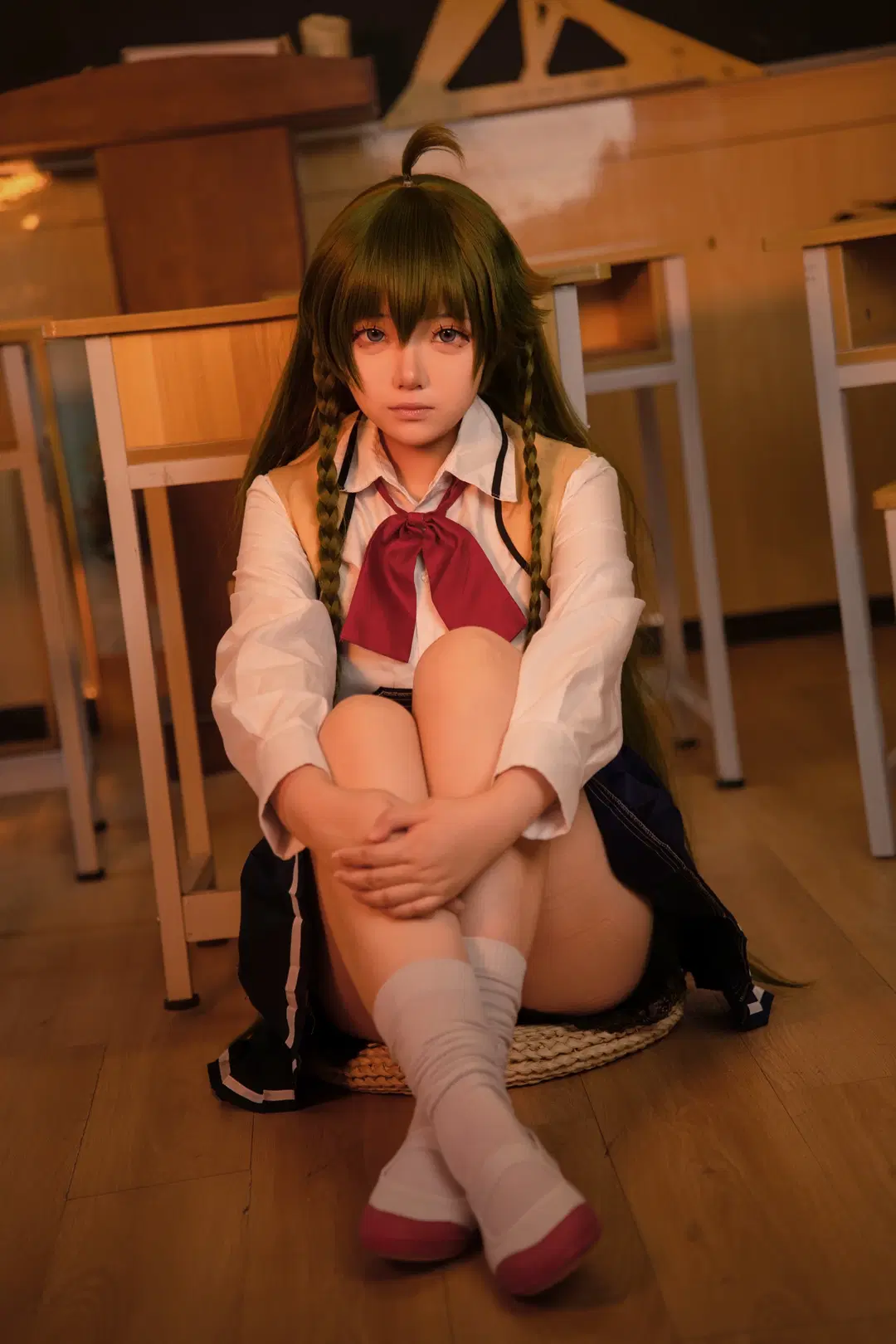 【巢鴨睦月cos】sayo教裡教室暖光與白絲制服的還原 - 酒精灯Kana - 第2張