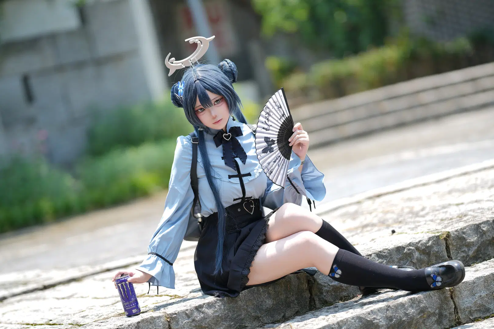 Blue Archive, Ryuge Kisaki cosplay, Custom design cosplay, Location shoot, Stockings