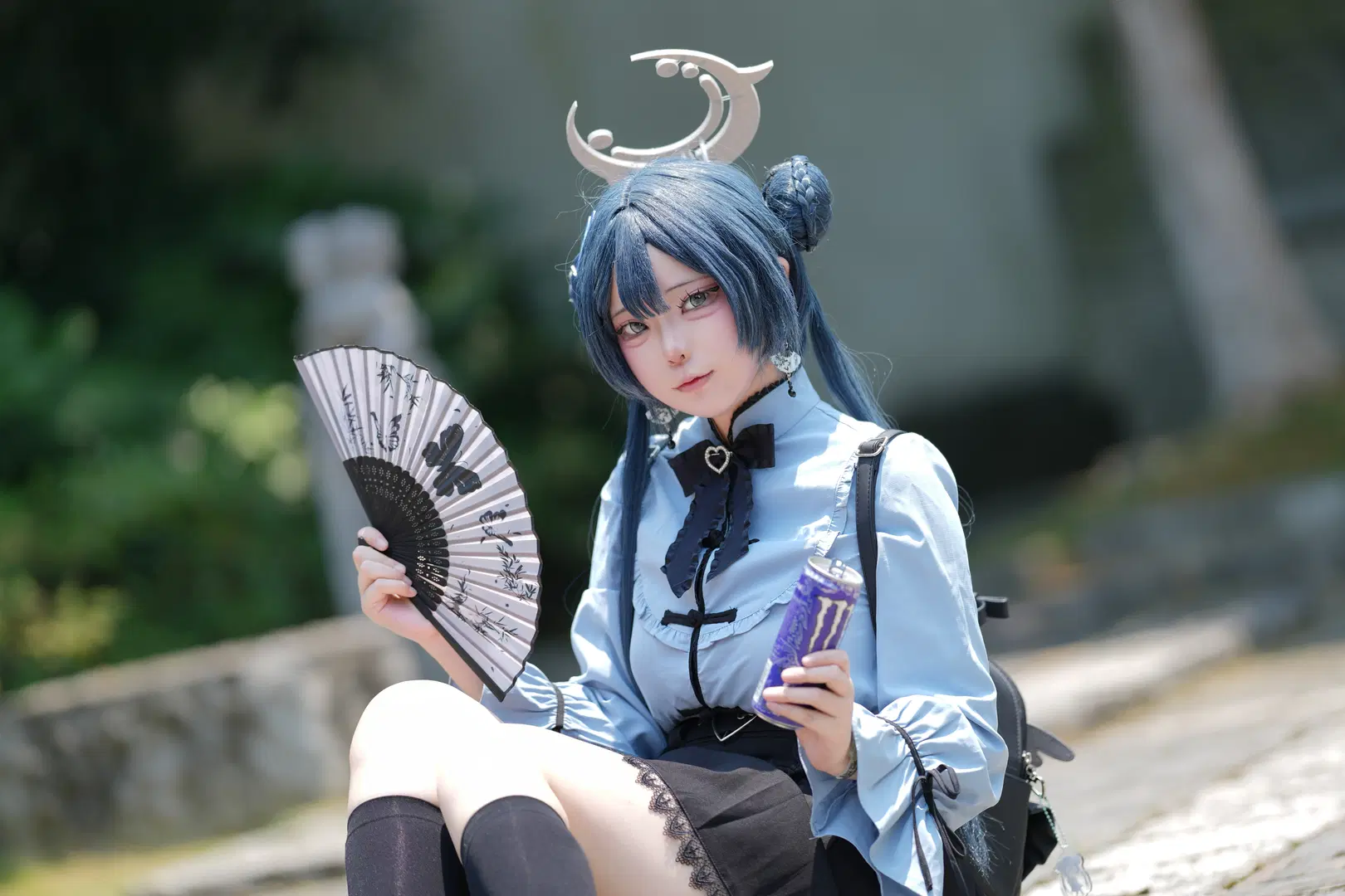 【龍華妃咲cos】蔚藍檔案私設制服與摺扇的戶外記錄 - 酒精灯Kana - 第7張