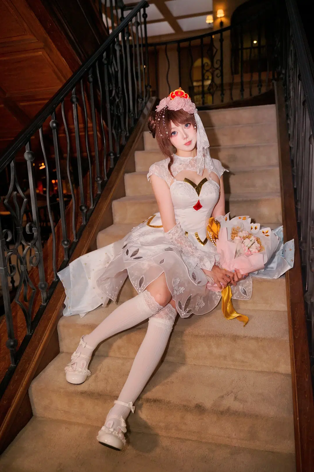 オナー・オブ・キングス 小喬「純白の花嫁」コスプレ レトロな洋館で紡ぐロマンティックな記録 - 糖小夕 - 11枚目