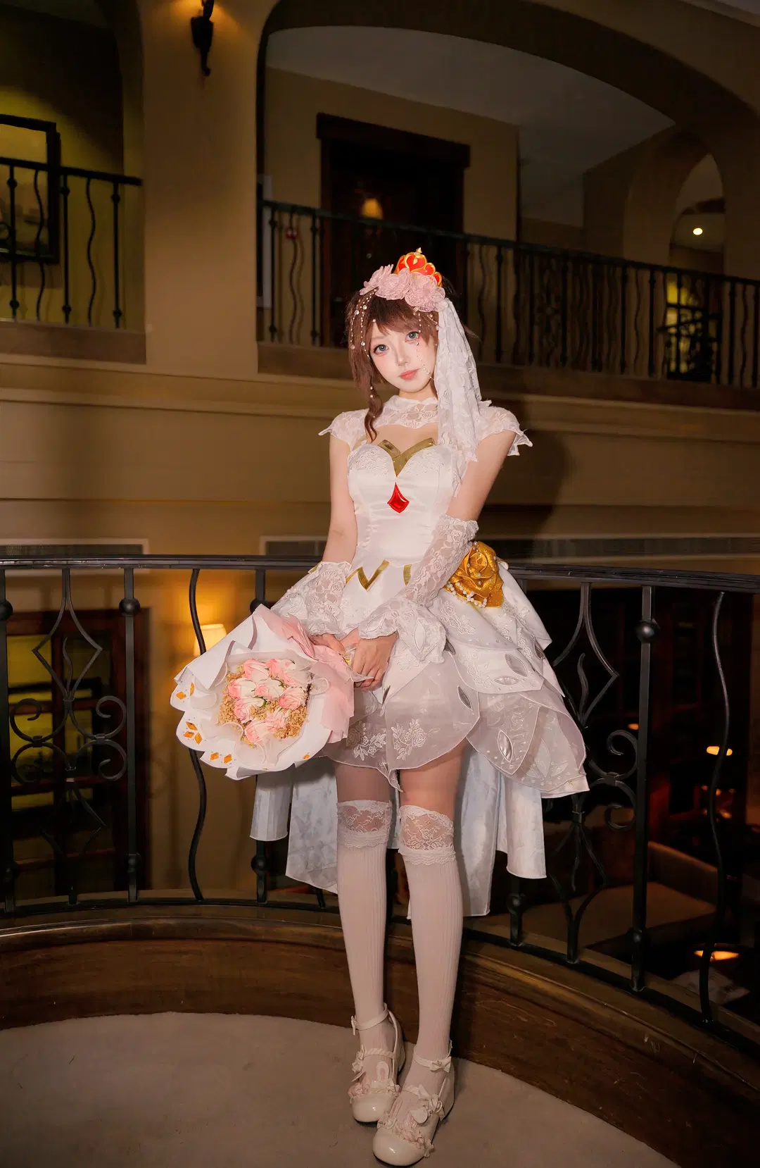 オナー・オブ・キングス 小喬「純白の花嫁」コスプレ レトロな洋館で紡ぐロマンティックな記録 - 糖小夕 - 16枚目
