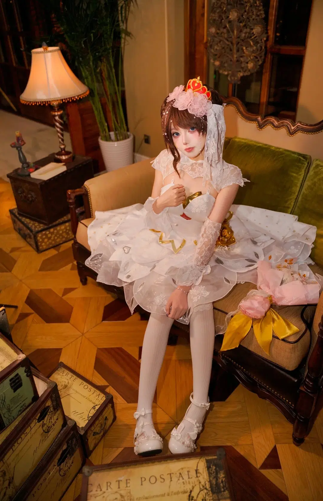 オナー・オブ・キングス 小喬「純白の花嫁」コスプレ レトロな洋館で紡ぐロマンティックな記録 - 糖小夕 - 18枚目
