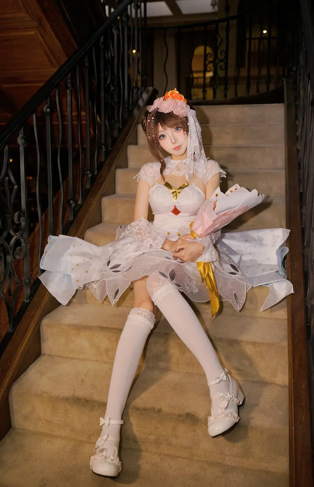 オナー・オブ・キングス 小喬「純白の花嫁」コスプレ レトロな洋館で紡ぐロマンティックな記録 - 糖小夕 - 2枚目