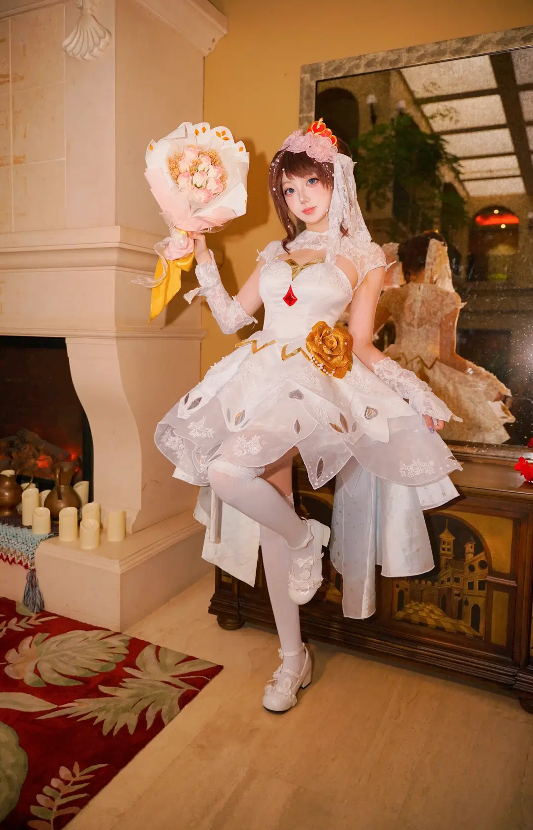 オナー・オブ・キングス 小喬「純白の花嫁」コスプレ レトロな洋館で紡ぐロマンティックな記録 - 糖小夕 - 5枚目