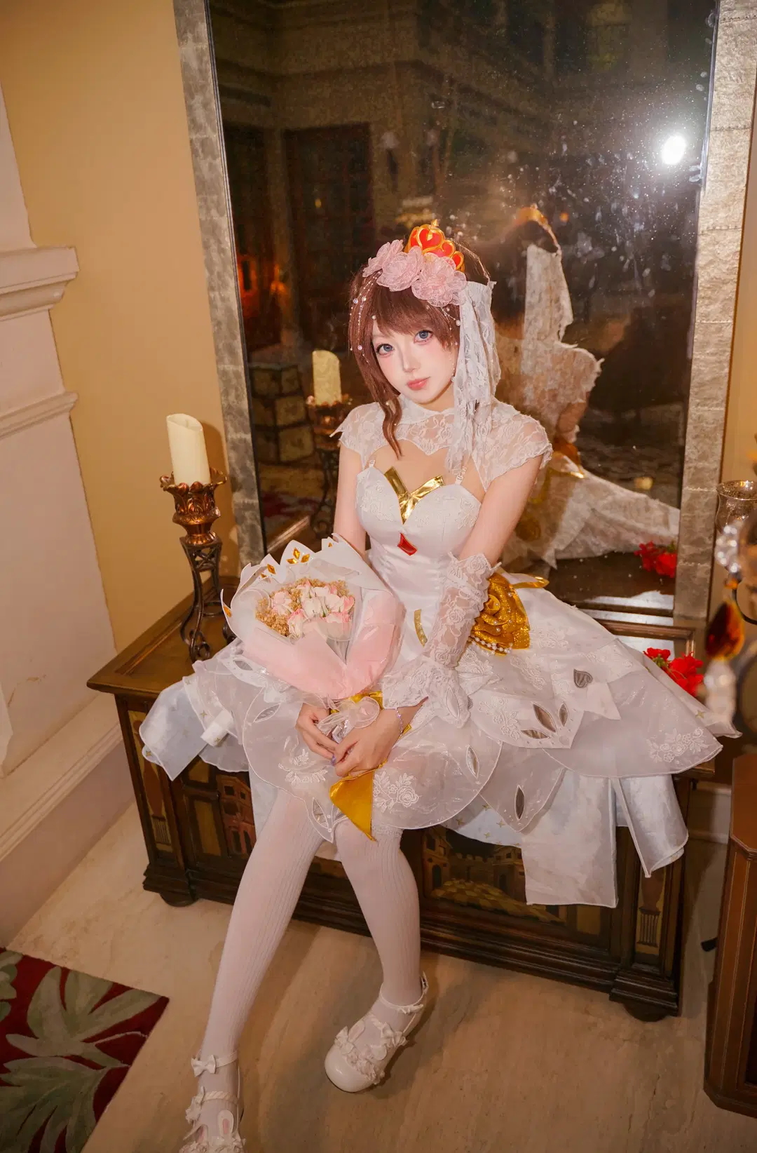 オナー・オブ・キングス 小喬「純白の花嫁」コスプレ レトロな洋館で紡ぐロマンティックな記録 - 糖小夕 - 6枚目