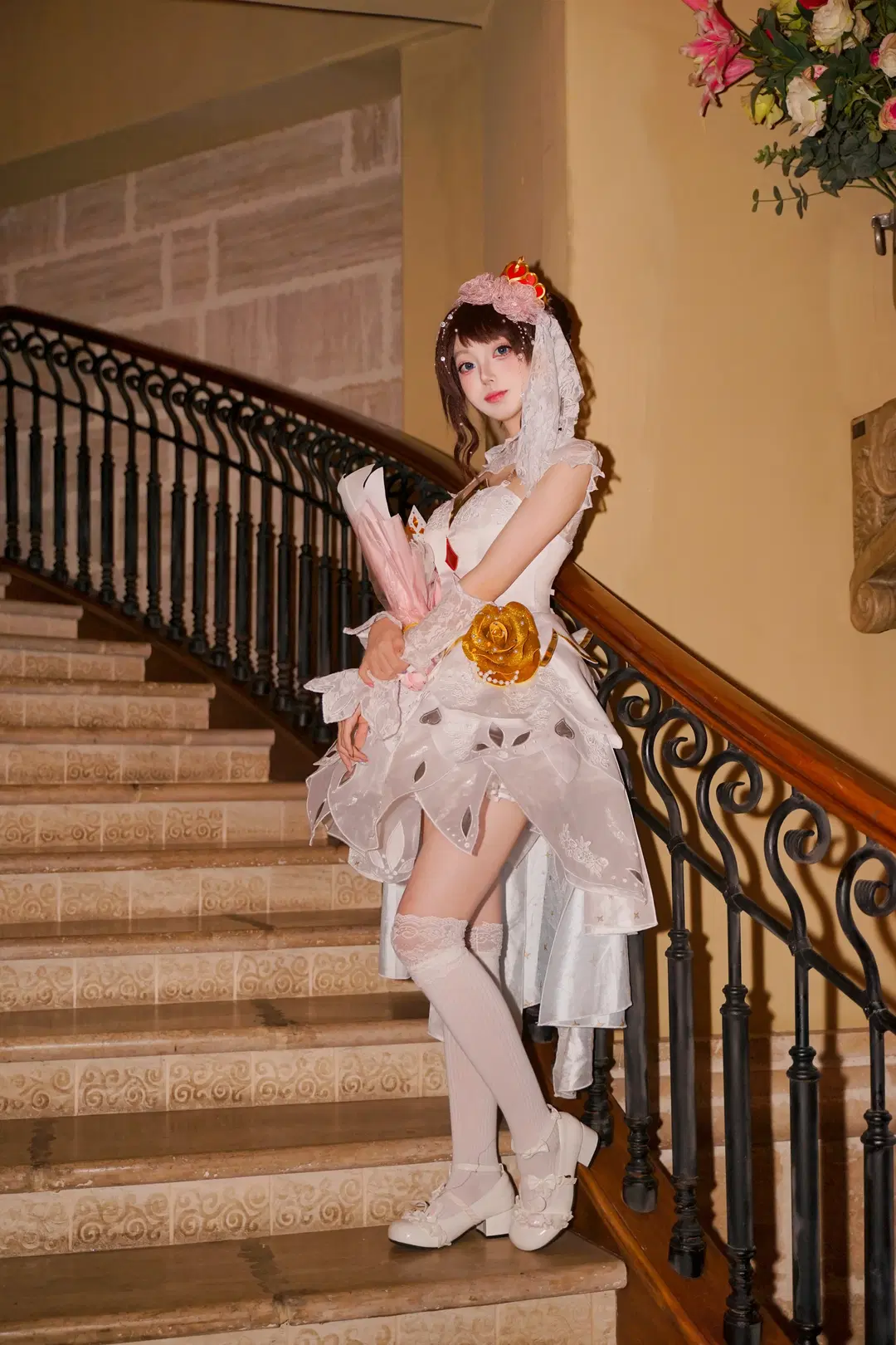 オナー・オブ・キングス 小喬「純白の花嫁」コスプレ レトロな洋館で紡ぐロマンティックな記録 - 糖小夕 - 7枚目