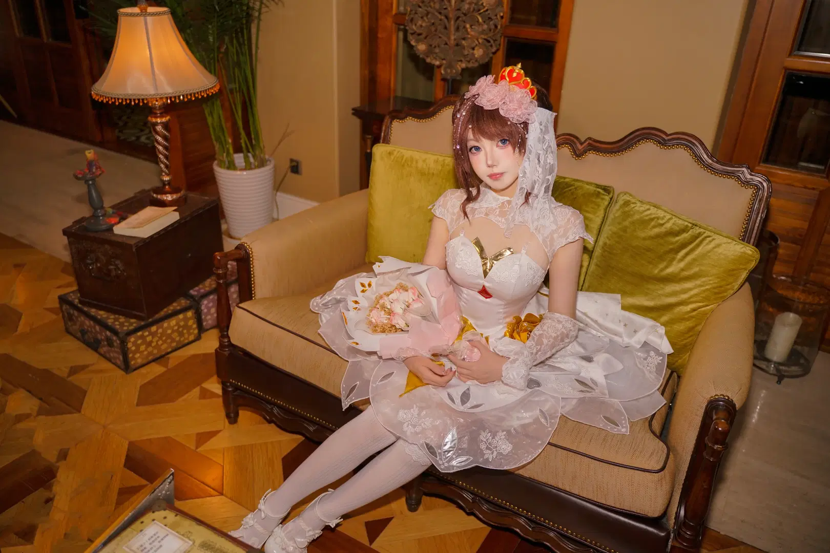 オナー・オブ・キングス 小喬「純白の花嫁」コスプレ レトロな洋館で紡ぐロマンティックな記録 - 糖小夕 - 9枚目