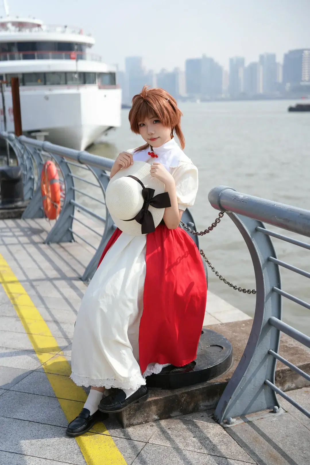 【木之本桜 コスプレ】『カードキャプターさくら』名作日常服、川辺の桟橋にそよぐ風と温かな陽光 - 全世界都听小柚的话 - 4枚目