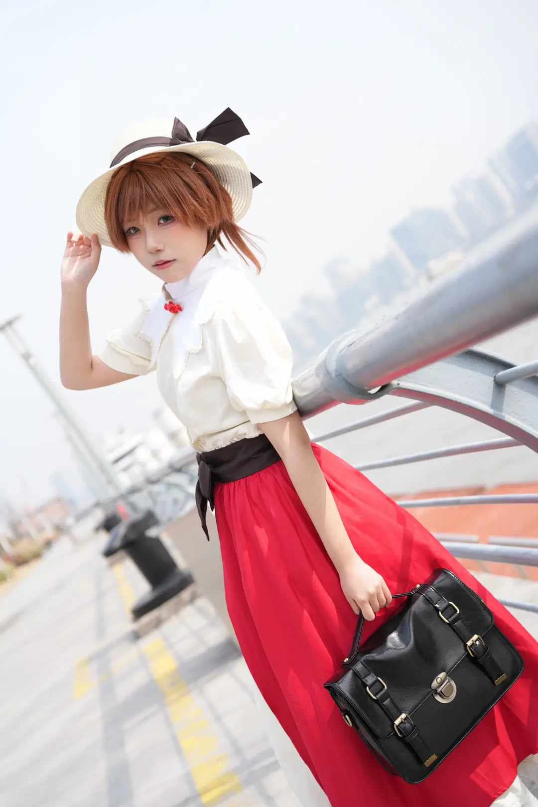 【木之本桜 コスプレ】『カードキャプターさくら』名作日常服、川辺の桟橋にそよぐ風と温かな陽光 - 全世界都听小柚的话 - 8枚目