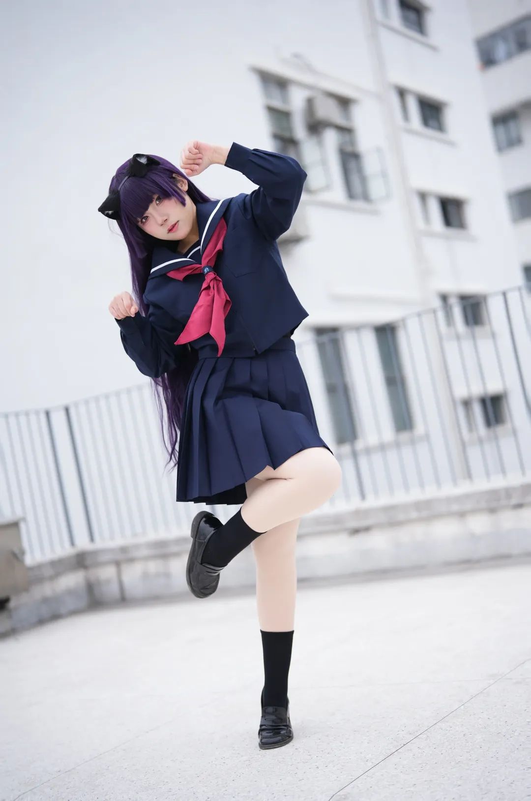 五更琉璃cos, 俺妹, 猫耳, 水手服, 黑袜