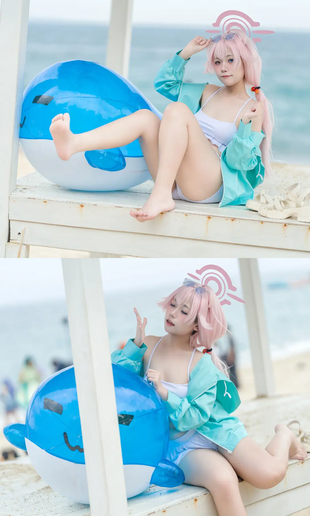 【小鳥遊ホシノ コスプレ】ブルーアーカイブ 夏のビーチで過ごすアンニュイなひととき - 全世界都听小柚的话 - 3枚目
