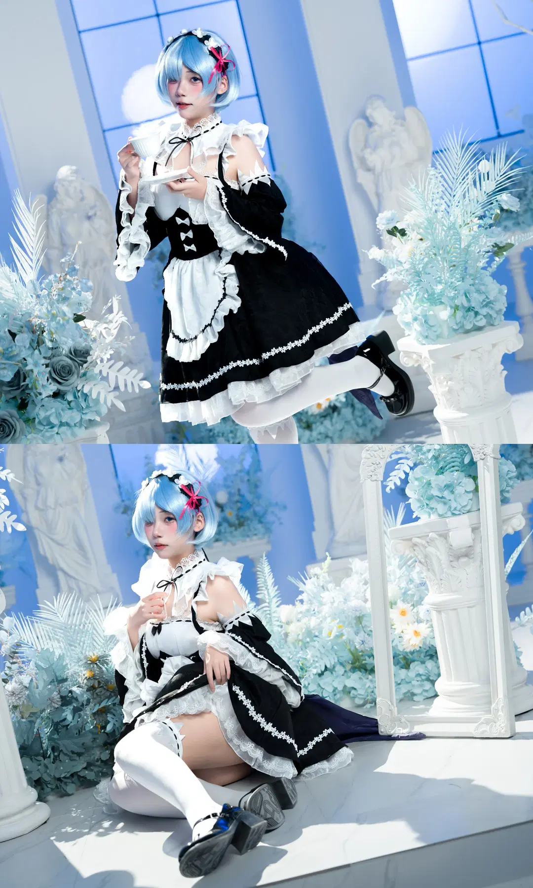 [Rem cosplay] Re:Zero - Starting Life in Another World, a dreamy Studio shoot of the blue-haired maid by 全世界都听小柚的话 - Image 2
