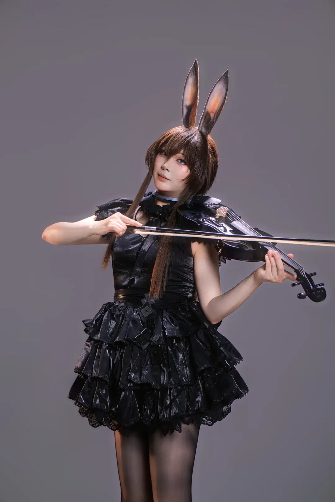 Arknights, Ambience Synesthesia, Amiya cosplay, Bunny ears, Black stockings