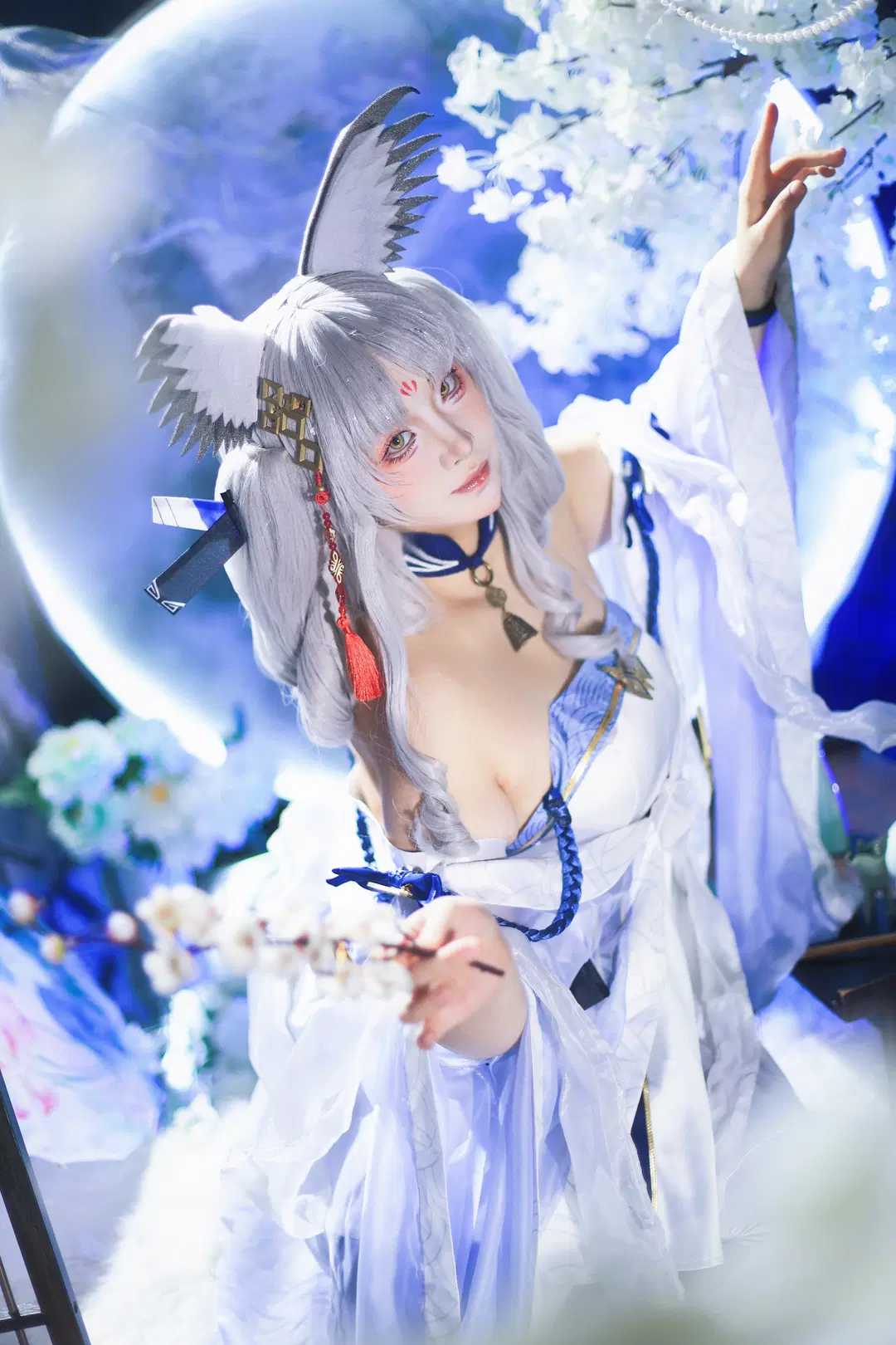 明日方舟, 白絲, 白麵鴞cos, 撫雲間, 中秋賀圖