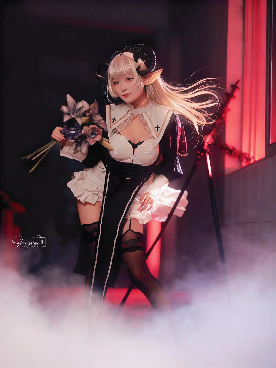 【地狱的吹雪cos】暗黑魔女降临废弃学校，氛围感拉满 - 坏坏孩子琦 - 第12张