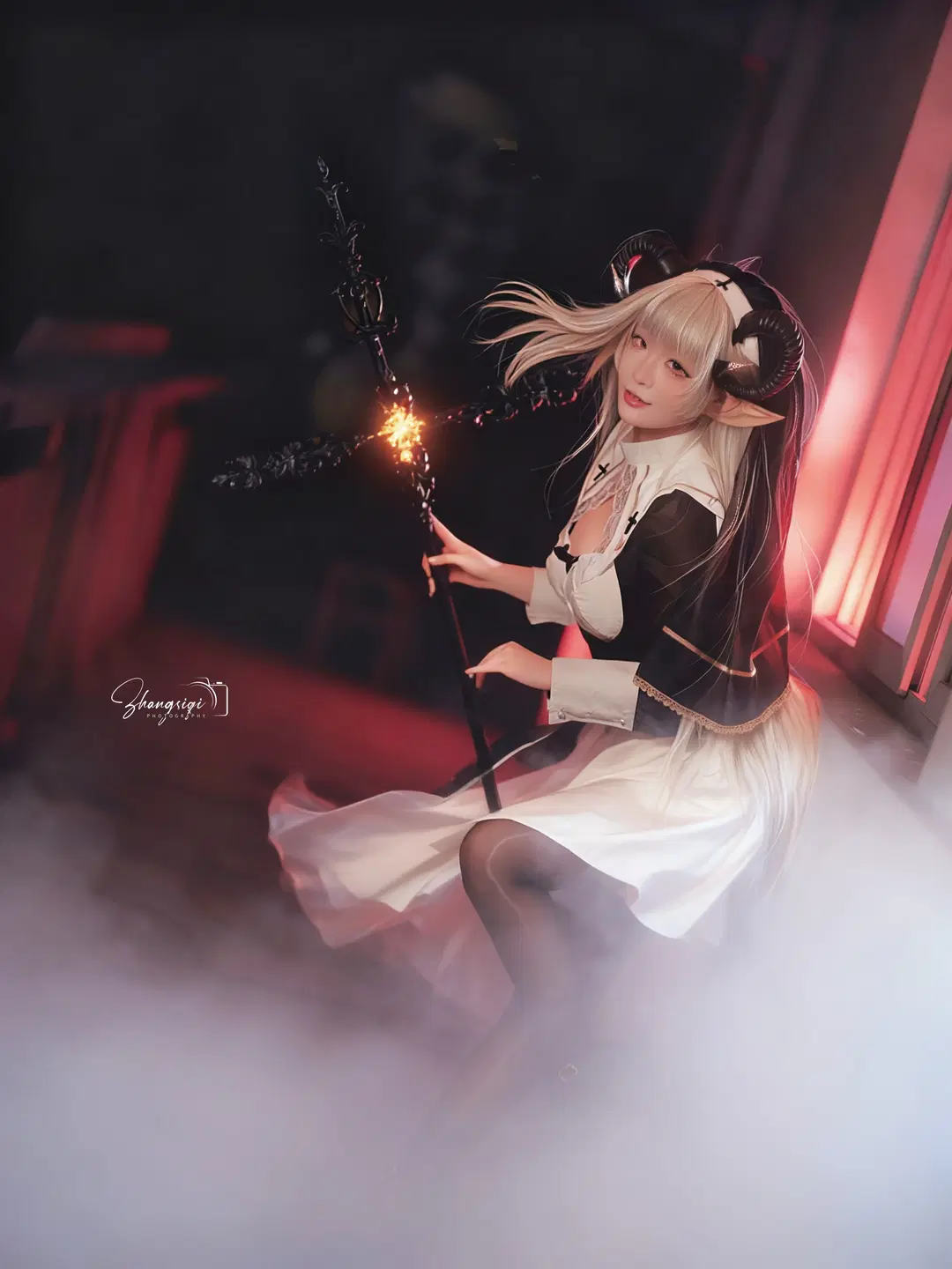【地狱的吹雪cos】暗黑魔女降临废弃学校，氛围感拉满 - 坏坏孩子琦 - 第6张