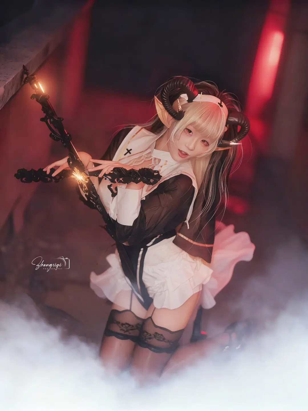 【地狱的吹雪cos】暗黑魔女降临废弃学校，氛围感拉满 - 坏坏孩子琦 - 第8张