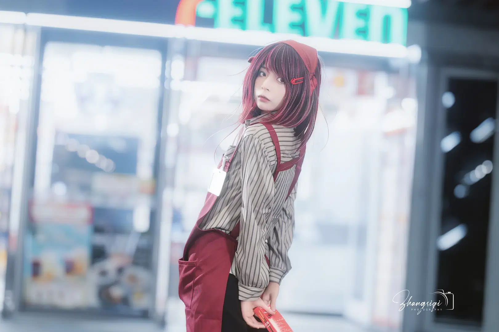 山田さんコスプレ コンビニ裏口の生活感と黒スト制服 - 坏坏孩子琦 - 3枚目